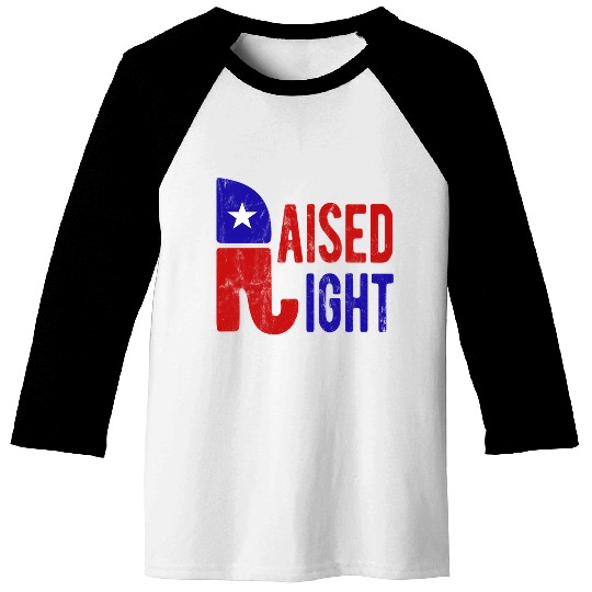 Raised Right Proud Republican Elephant Logo Usa Baseball Tees