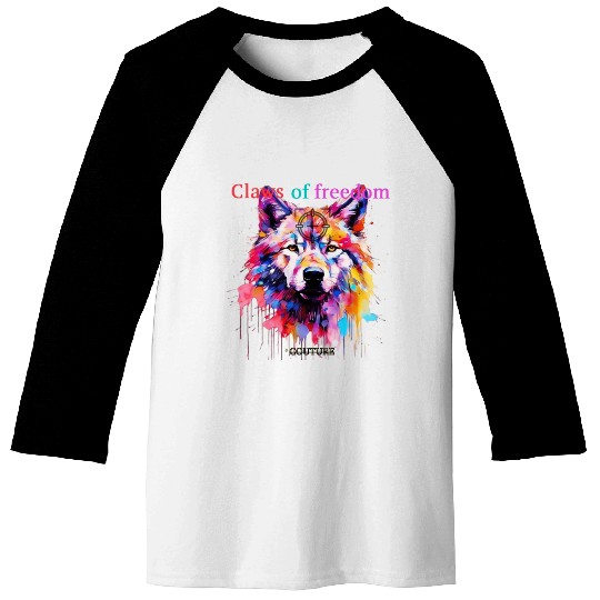 Lone Wolf in Multicolor Baseball Tees