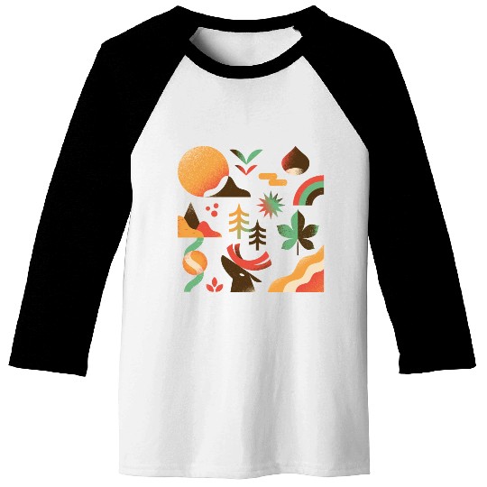 Autumn Mountain Landscape Baseball Tees