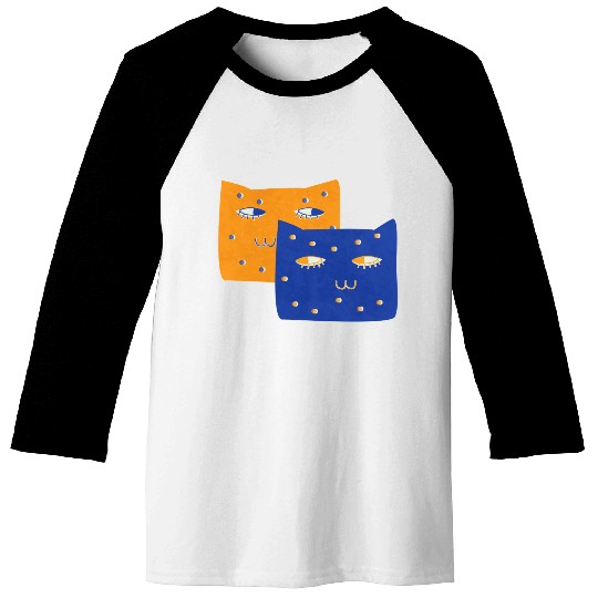 Cat Minimalist Painting Inspired Baseball Tees