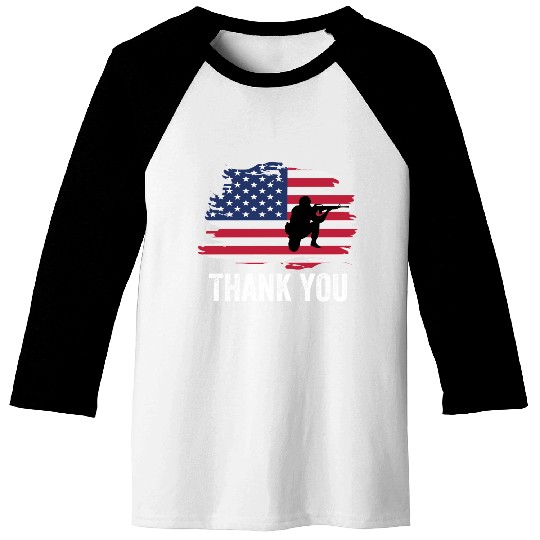 Thank You Us Flag Memorial Day Baseball Tees