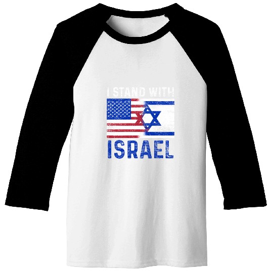 Us Flag I Stand With Israel Baseball Tees