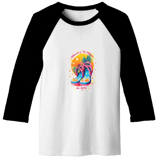 "Beach Bound Booties | "Christmas in July" Flip Baseball Tees