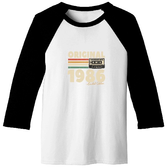 Vintage 1986 Birthday Gift Baseball Tees
