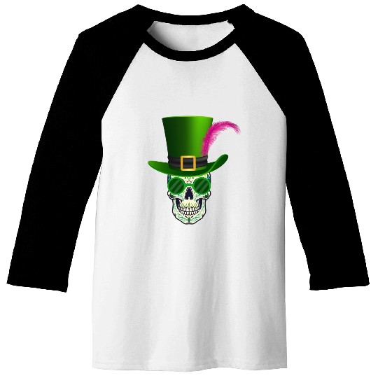 Sugar Skull Saint Patricks Day Of Dead Baseball Tees