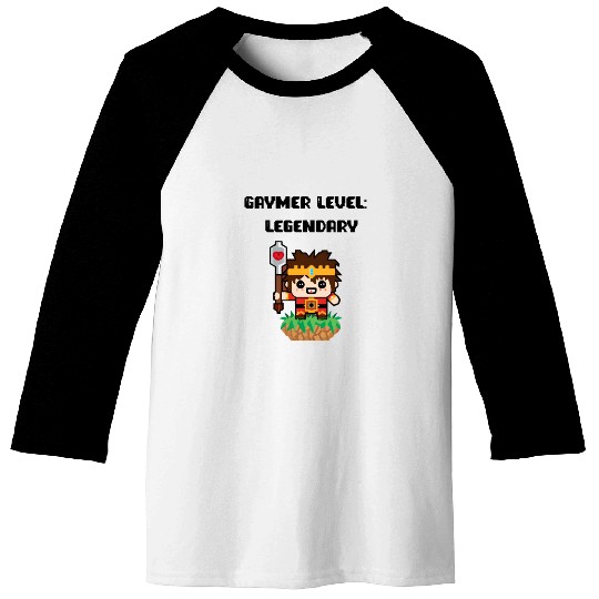 Gaymer Level Legendary Baseball Tees