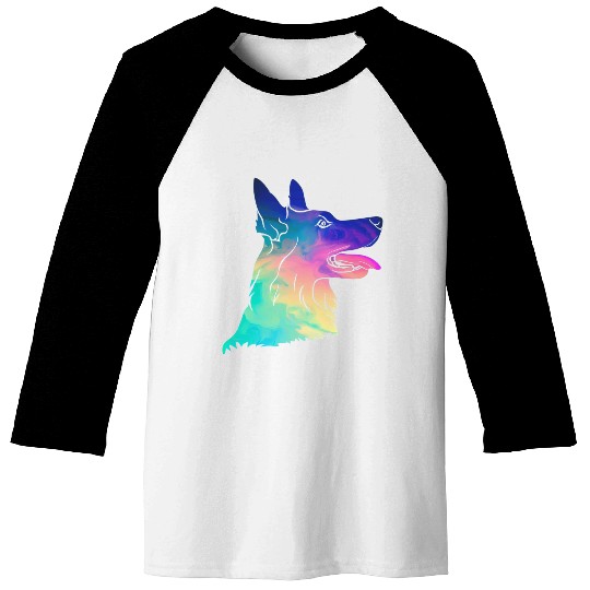 Psychedelic German Shepherd Baseball Tees