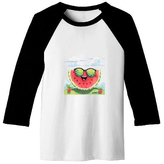 Cute Watermelon Party Summer Melon Fruit Baseball Tees