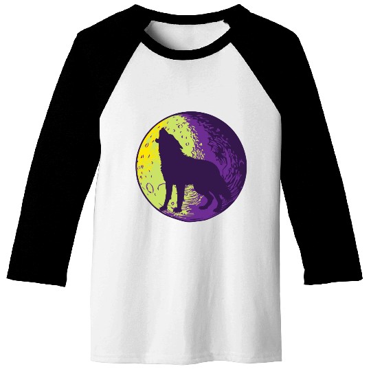 Howling wolf in the moon cool Baseball Tees