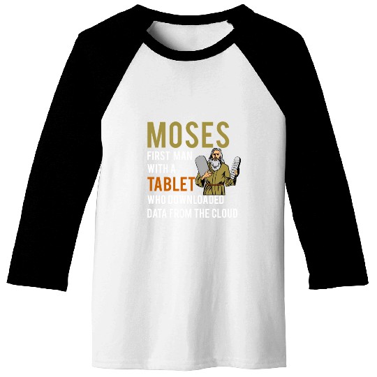 Jewish Passover Moses Tablet Data Cloud Computing Baseball Tees