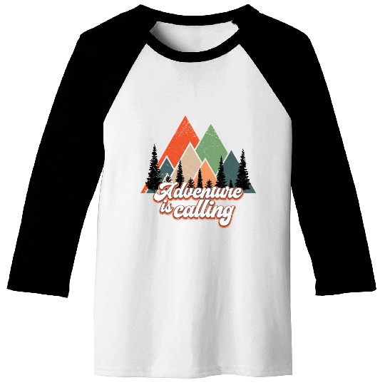 Adventure Is Calling Retro Mountains Alps Baseball Tees