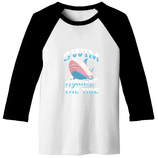 Shark Lover Transgender Pride Flag Trans LGBT Baseball Tees