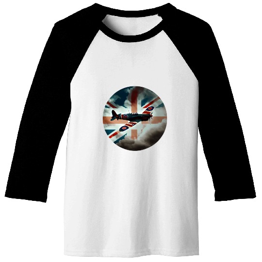 Spitfire Airplane Fighter Plane England UK Baseball Tees