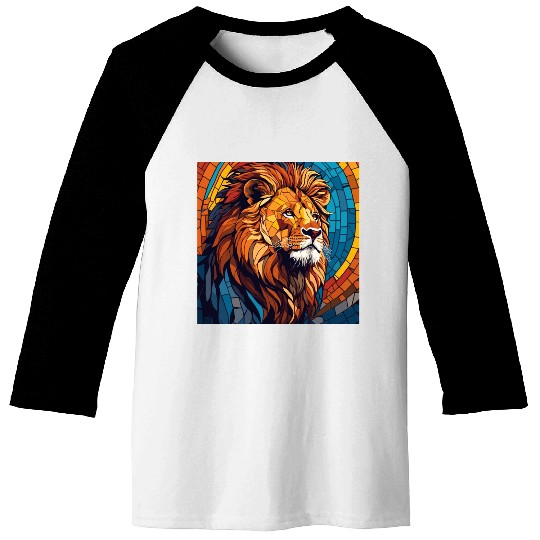 Lion in mosaic art Baseball Tees
