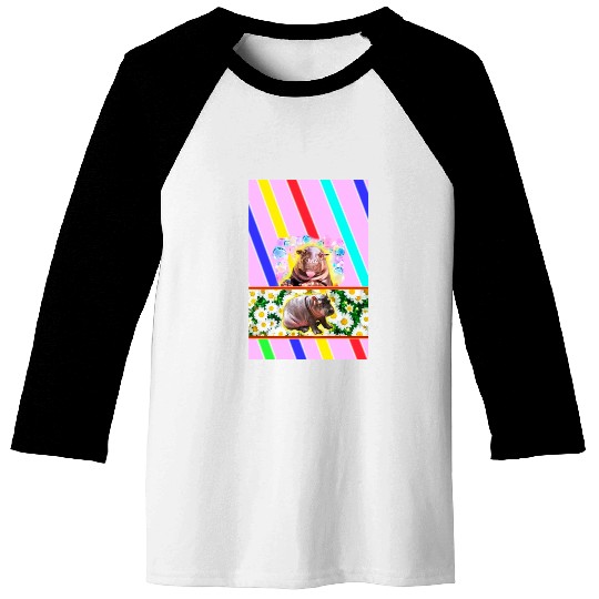 WILD NATURE. HIPPO design collection Baseball Tees
