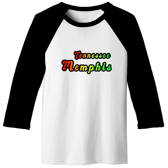 Memphis Tennessee rainbow design Baseball Tees