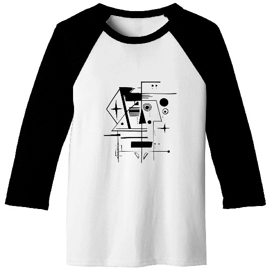 Geometric face design Baseball Tees