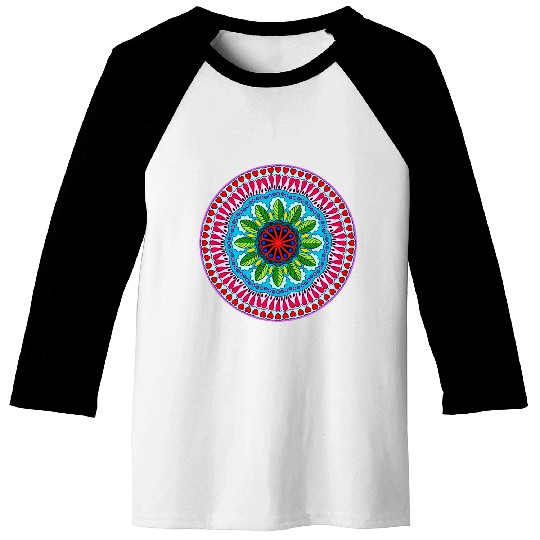 Colorful Mandala Pattern Modern 9 Baseball Tees