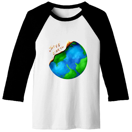 Burning Earth Globe Save Earth For Earth Day Baseball Tees