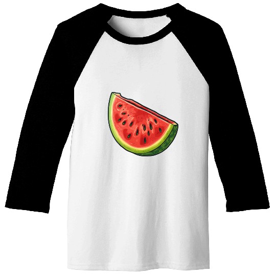 Watermelon Slice - Sweet Summer Vibes Baseball Tees