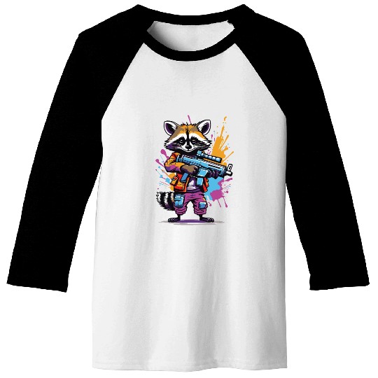 Raccoon with laser gun Baseball Tees
