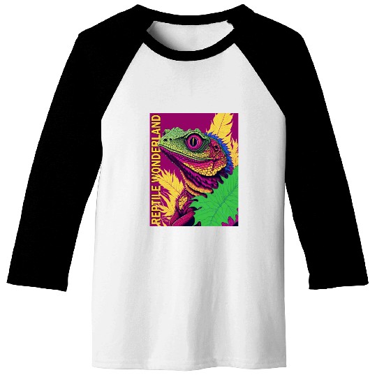 Psychedelic Reptile Wonderland Retro Designs 5 Baseball Tees