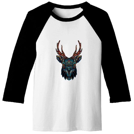 Mandala Deer Baseball Tees