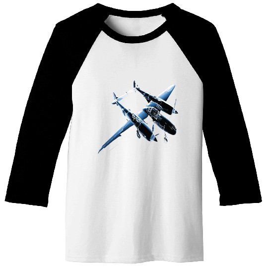 P 38 Lightning 3D Baseball Tees