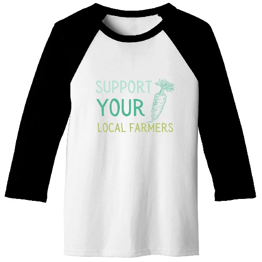Support Local Farmers Carrot Baseball Tees