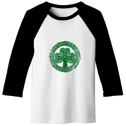 Irish Celtic Knot Shamrock Clover Baseball Tees