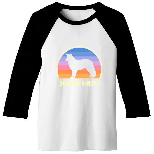 Border Collie Sunset Dog Baseball Tees