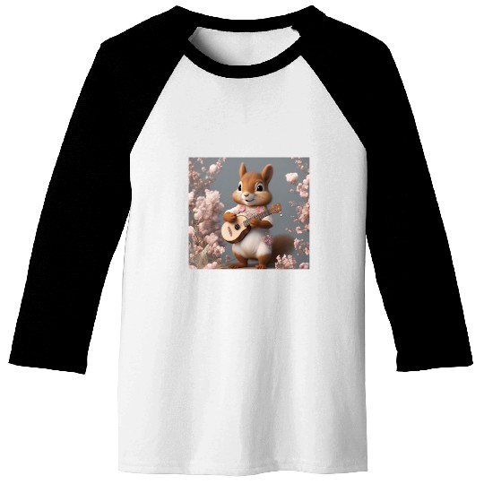 Aesthetic Cottagecore Floral Cute Squirrel Playing Baseball Tees