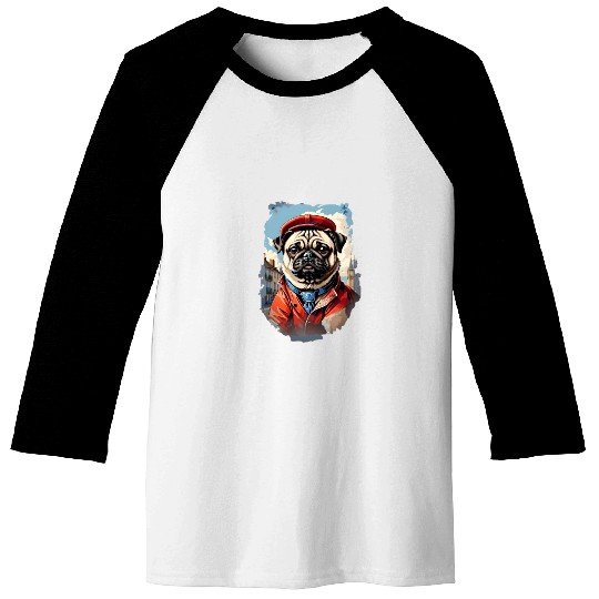 Pug's British Adventure Baseball Tees