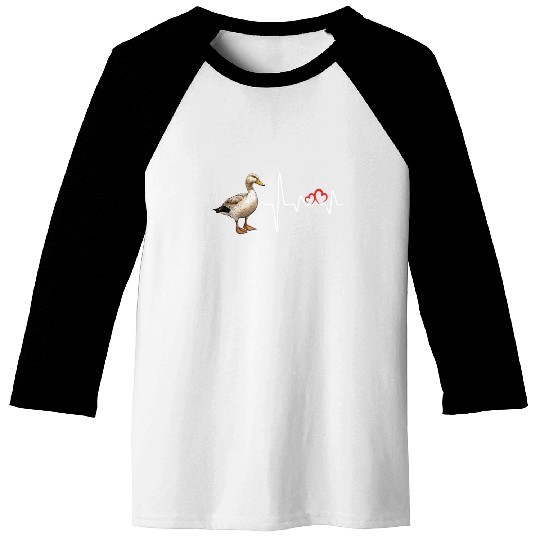 Duck Hunting Love Heartbeat Duck Hunter Baseball Tees