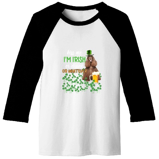 American Cocker Spaniel Kiss Me I'm Irish Or Drunk Baseball Tees