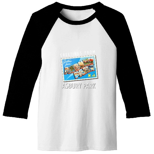 Asbury Park New Jersey Nj Travel Postcard Baseball Tees