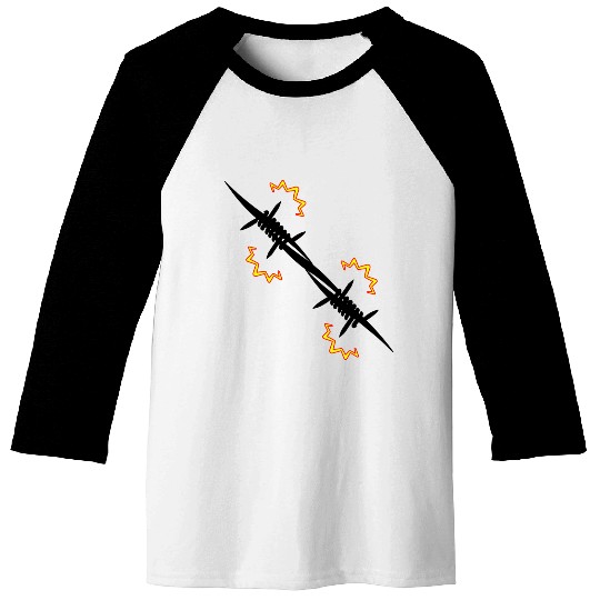 Electric fence barbed wire Baseball Tees