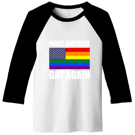 Rainbow LGBTQ American Pride Diversity Flag Baseball Tees