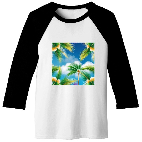 Tropical Whispering Palm Trees Baseball Tees