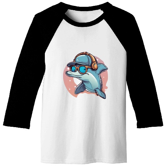 funny dolphin Baseball Tees