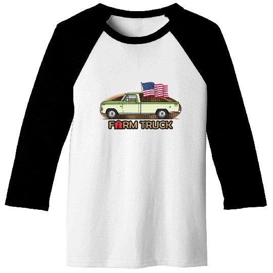 Farm Truck Light Green Baseball Tees
