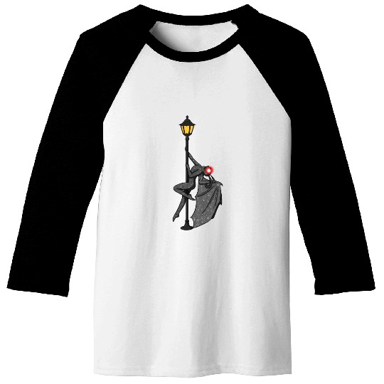 Mothman Pole Dancing On A Street Lamp Funny Baseball Tees