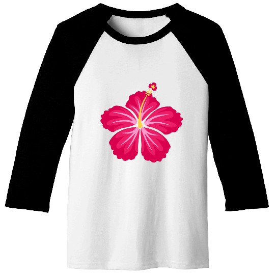 Pink Hibiscus Flower Baseball Tees