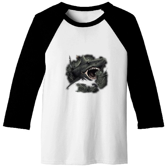Shark attack Baseball Tees