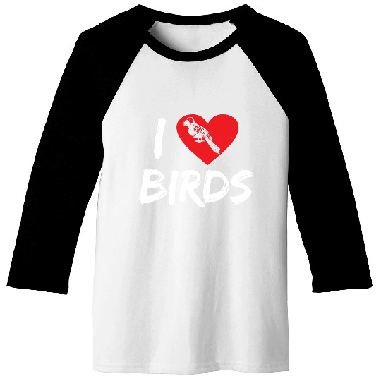 Bird Lover Heart Cute Birdwatcher Parrot Heron Baseball Tees