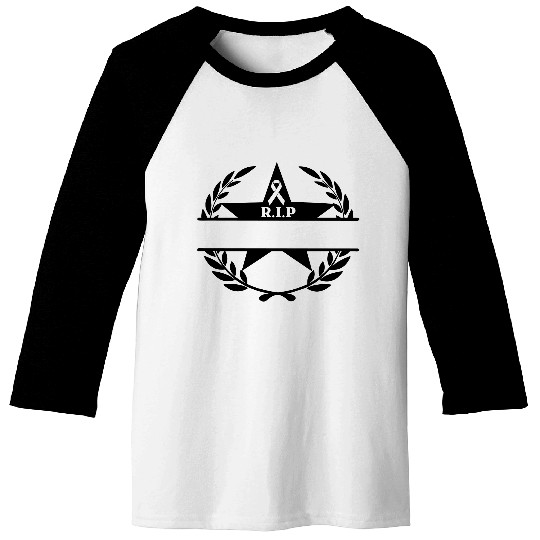 Laurel wreath star and bow RIP Baseball Tees