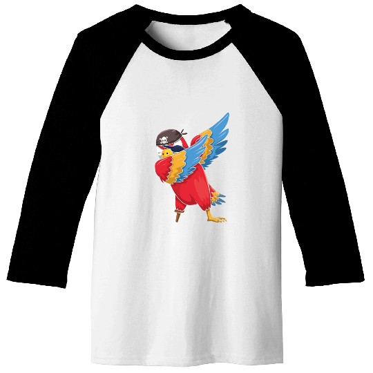 Dab Parrot Jolly Pirate Decor Lazy Halloween Baseball Tees