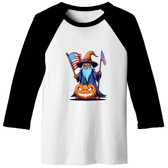 Halloween Wizard Baseball Tees