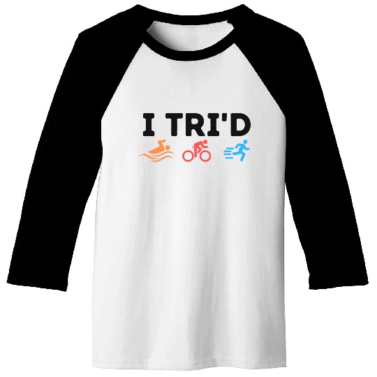 I Swimming Cycling Running Marathoner Baseball Tees