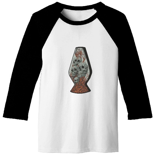 Creepy Skulls In Vase Baseball Tees